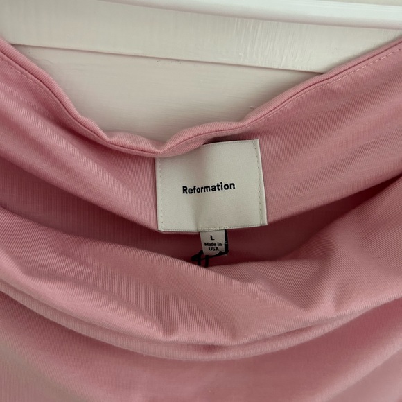 Reformation Jamen Knit Dress Size L Pink - Picture 2 of 9